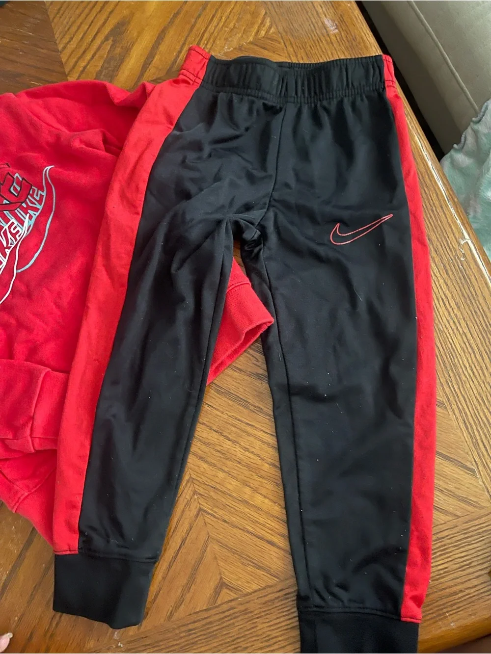 Nike Kids Red and Black Athletic Joggers